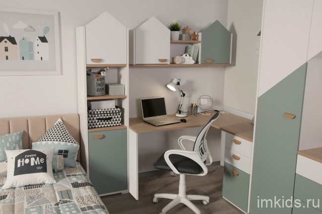 Комплект мебели серии "Гретта" серо-зеленый