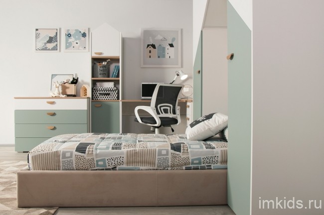 Комплект мебели серии "Гретта" серо-зеленый