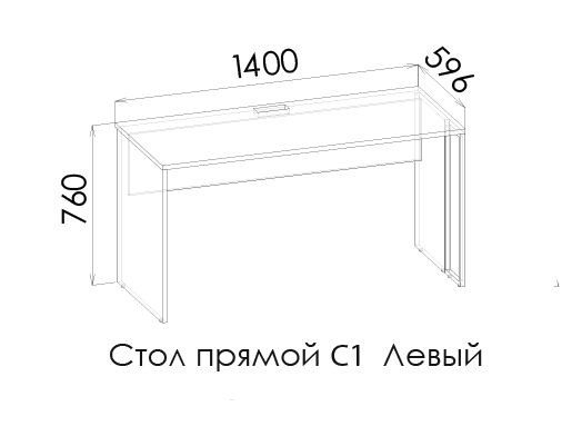 КОЛЛЕДЖ Стол письменный 1400 с угловым модулем