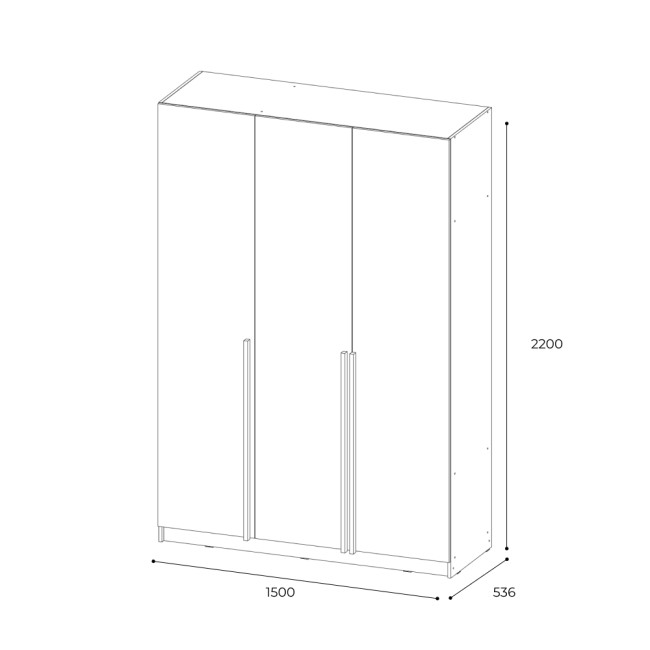 Шкаф трехстворчатый Феникс, графит Шкаф трехстворчатый Феникс, графит