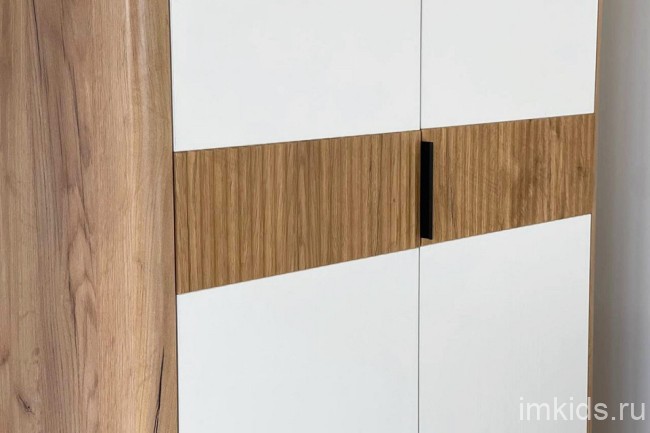 Шкаф платяной Адам (дуб крафт золотой белое дерево  864x500x2170)