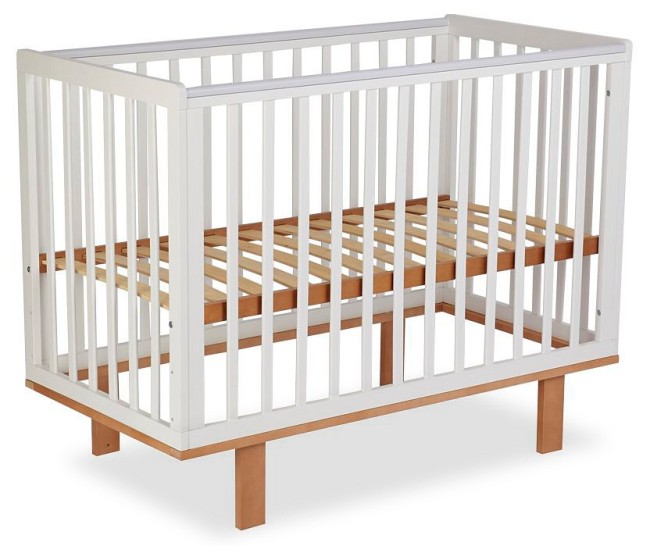 Кроватка Polini Kids Simple 340 (белый, бук   1244x644x960)