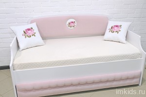 Детская кровать тахта "Тедди", цвет 027 нежный розовый.