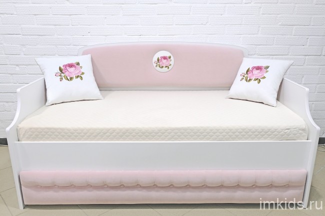 Детская кровать тахта "Тедди", цвет 027 нежный розовый.