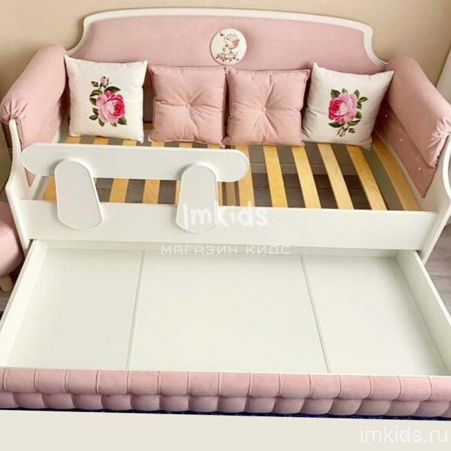 Детская кровать тахта "Тедди", цвет 027 нежный розовый.