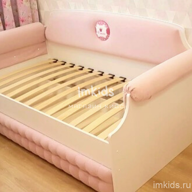 Детская кровать тахта "Тедди", цвет 027 нежный розовый.