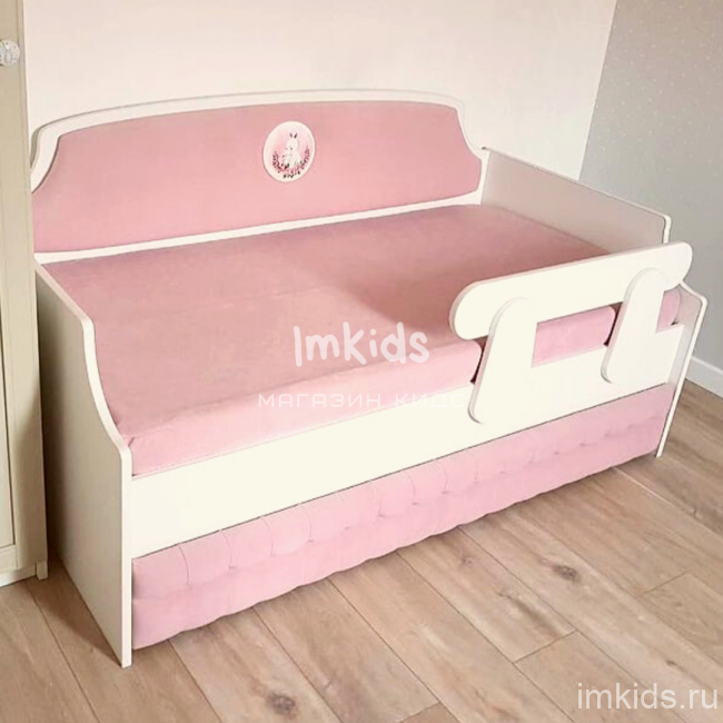 Детская кровать тахта "Тедди", цвет 027 нежный розовый.