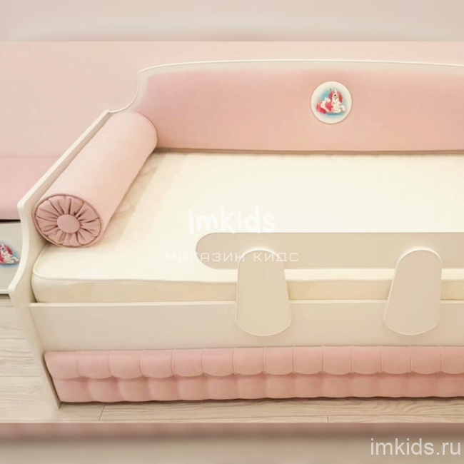 Детская кровать тахта "Тедди", цвет 027 нежный розовый.