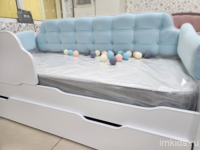 Кровать "Спорт", спальное место 170х80, ткань Тедди 331