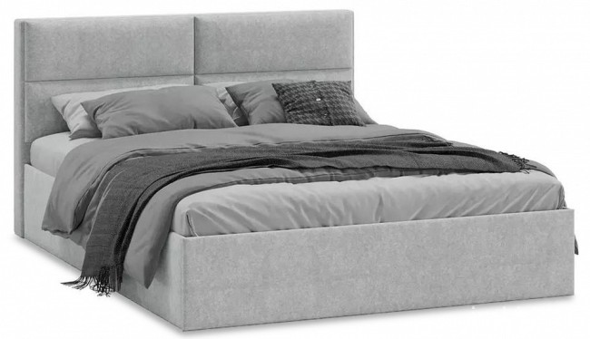 Кровать двуспальная Глосс (  серый Jercy Silver 2155x1650x990)
