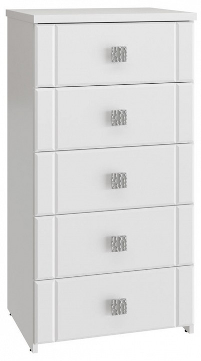 Комод Изабель ИЗ-51К (белое дерево белый структурный  550x450x1068)