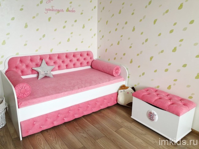 Тахта "Королевская" ящик с каретной стяжкой