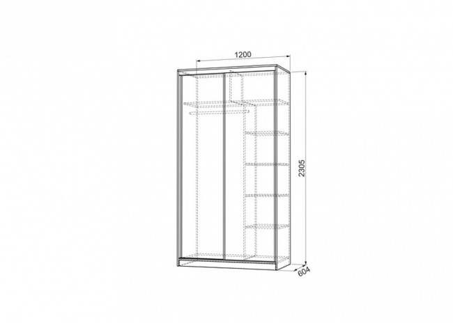 Шкаф-купе Рио 2 (дуб сонома белый 1200x604x2305) Шкаф-купе Рио 2 (дуб сонома белый 1200x604x2305)