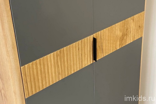 Шкаф платяной Адам (дуб крафт золотой графит  864x500x2170)