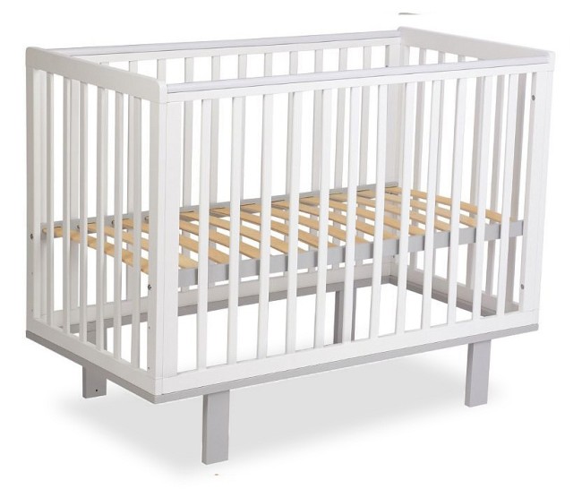 Кроватка Polini Kids Simple 340 (белый, серый   1244x644x960)