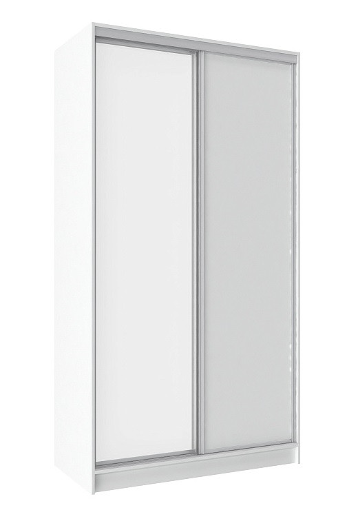 Шкаф-купе двухдверный с зеркалом 1200 Домашний Белый