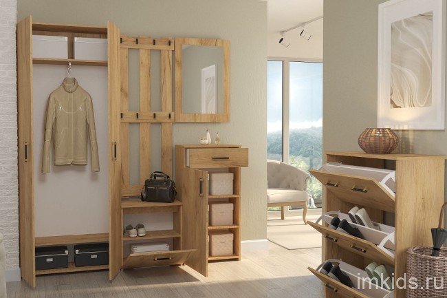 Тумба для обуви Агата АТ-1 (дуб крафт золотой дуб крафт золотой  800x350x1083)