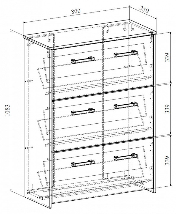 Тумба для обуви Агата АТ-1 (дуб крафт золотой дуб крафт золотой  800x350x1083)