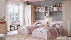 Набор для детской Лайк К122 (дуб мария галька, дуб мария, роуз нежно-розовый )