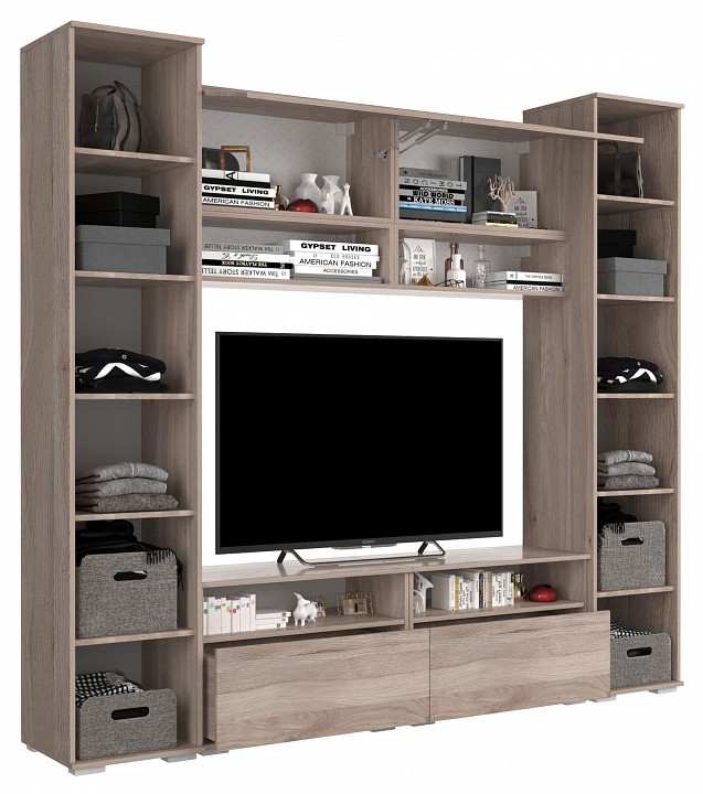 Стенка для гостиной Лайк КГ4 (дуб мария дуб мария, какао  )