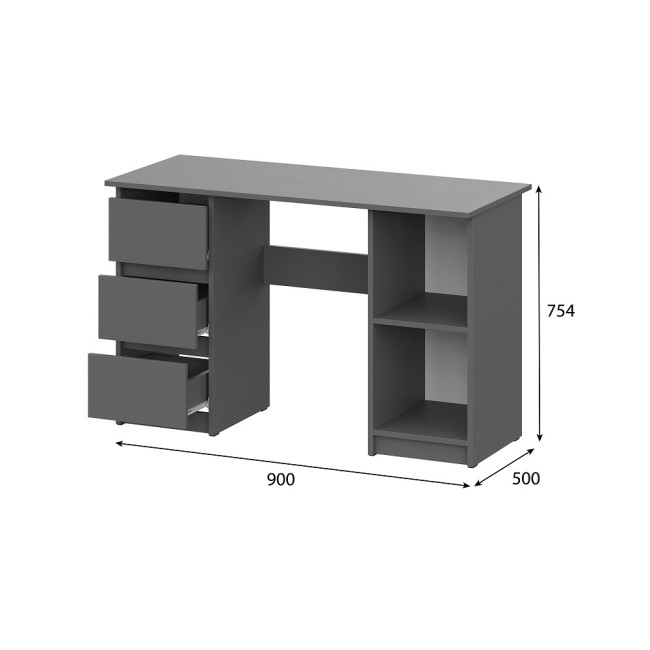 Стол письменный 120 см Денвер, графит