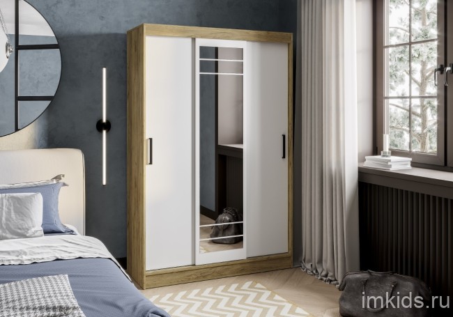 Шкаф-купе Тео ШКК-02, крафт/белый