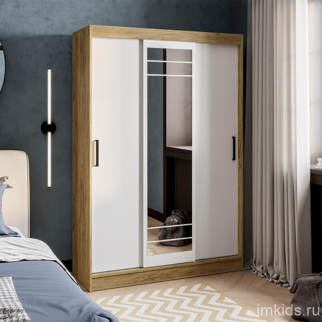 Шкаф-купе Тео ШКК-02, крафт/белый