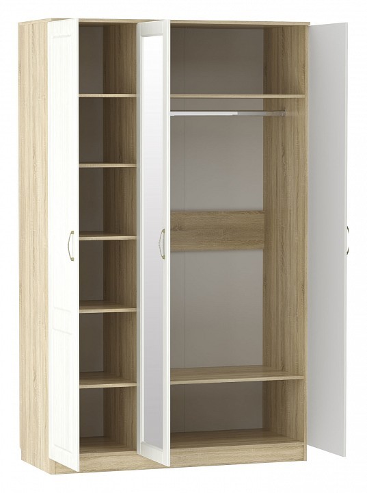 Шкаф платяной Оливия НМ 040.33 (дуб сонома белый  1350x584x2198)