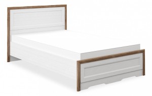 Кровать полутораспальная Тиволи МН-035-25-120 (белый, дуб стирлинг   2060x1350x1000)