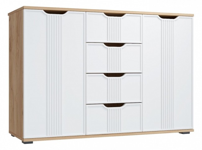 Комод Эмилия ЭЛ-21 (дуб крафт золотой меренга  1202х820х450)