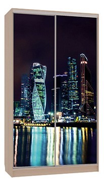 Шкаф-купе Рио 7-600 07 (дуб млечный цветной рисунок  1200x604x2305)