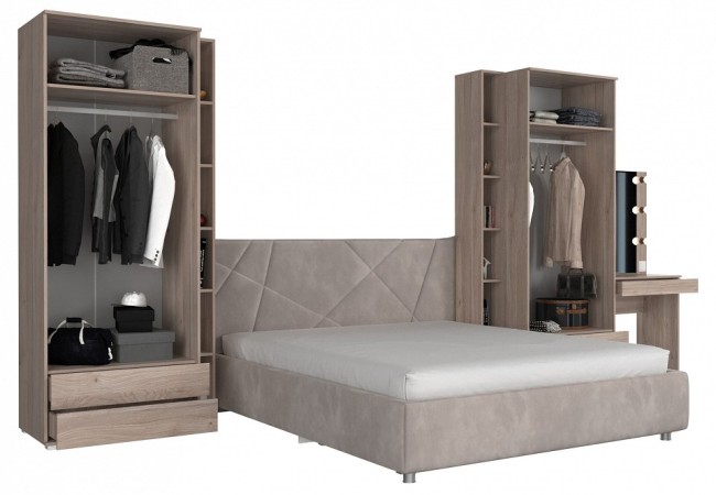 Гарнитур для спальни Лайк КС94 (дуб мария графит, дуб мария графит )