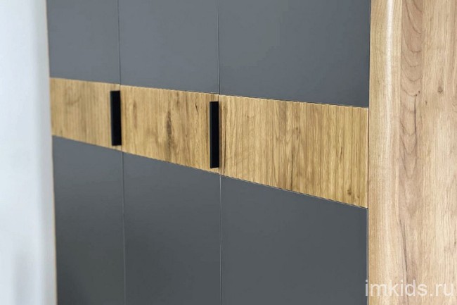 Шкаф платяной Адам (дуб крафт золотой графит  1264x500x2170)