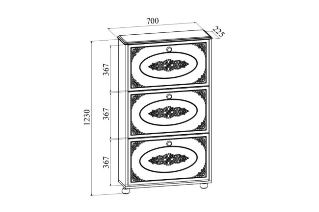 Тумба для обуви Ассоль плюс АС-46 (ваниль ваниль  700x225x1230)