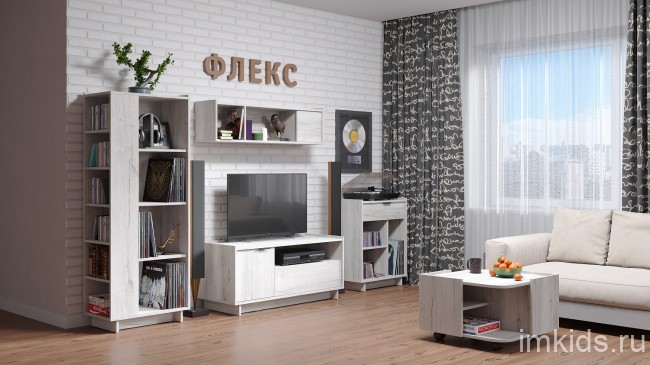 Стеллаж боковой Флекс 26 Дуб Шавиниган