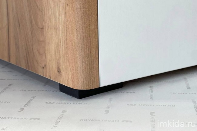 Шкаф платяной Адам (дуб крафт золотой белое дерево, зеркальный  1264x500x2170)