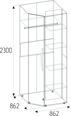 Шкаф угловой Nature 156, дуб табачный