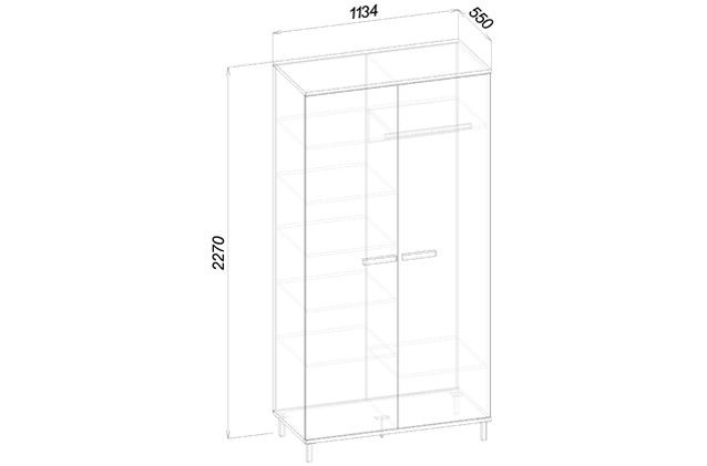КОЛЛЕДЖ Шкаф 2-х дверный Ш2