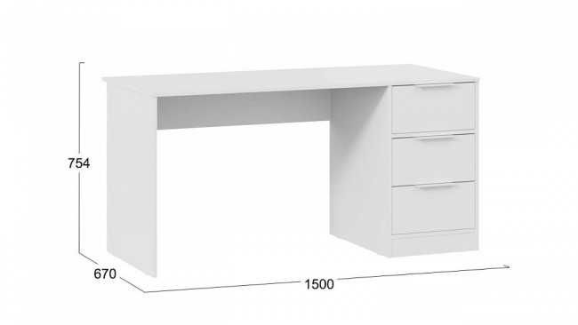 Стол письменный Марли (белый белый  1500x670x754)