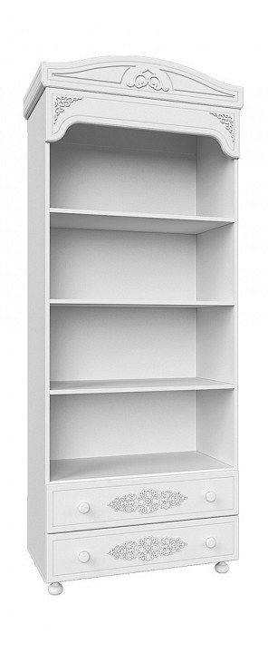 Стеллаж комбинированный Ассоль АС-03 (белое дерево белое дерево  832x416x2060)