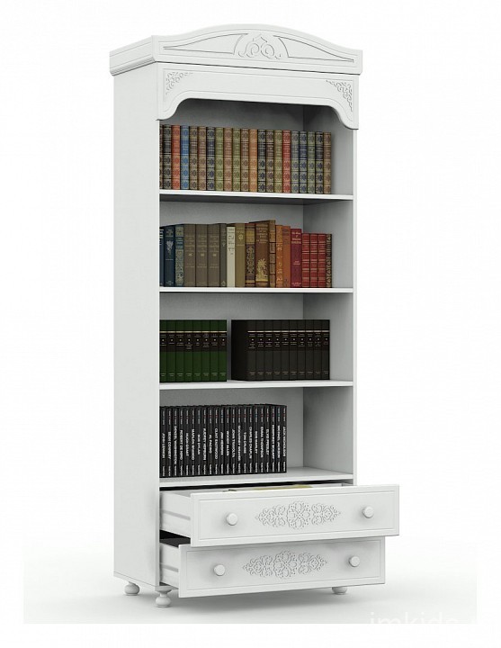 Стеллаж комбинированный Ассоль АС-03 (белое дерево белое дерево  832x416x2060)