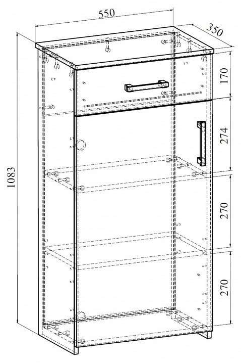 Тумба Агата АТ-2 (северное дерево светлое северное дерево светлое  550x350x1083)