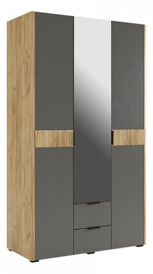 Шкаф платяной Адам (дуб крафт золотой графит, зеркальный  1264x500x2170)