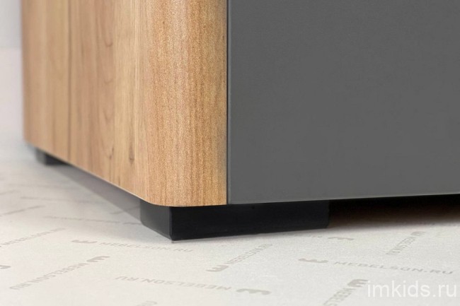 Шкаф платяной Адам (дуб крафт золотой графит, зеркальный  1264x500x2170)