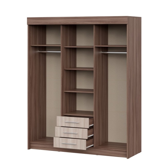 Шкаф-купе Фортуна, ясень шимо темный/ясень шимо светлый