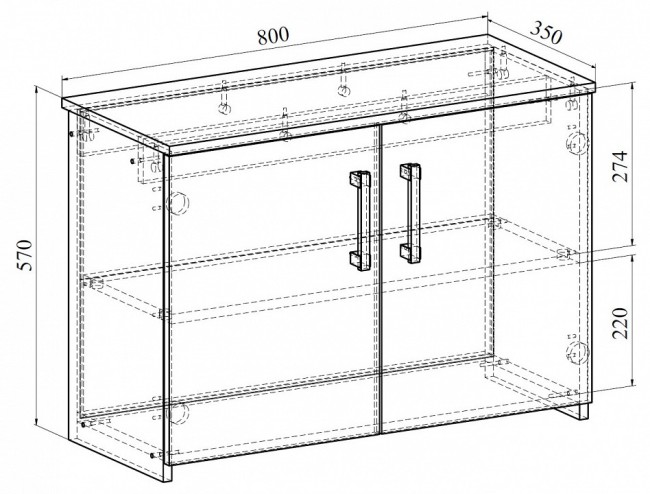 Тумба Агата АТ-3 (дуб крафт золотой дуб крафт золотой  800x350x570)
