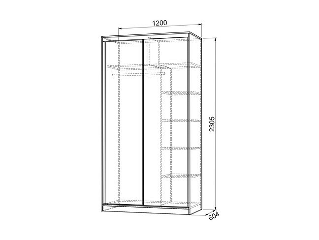 Шкаф-купе Рио 7-600 18 (дуб млечный белый с рисунком бабочки  1200x604x2305)