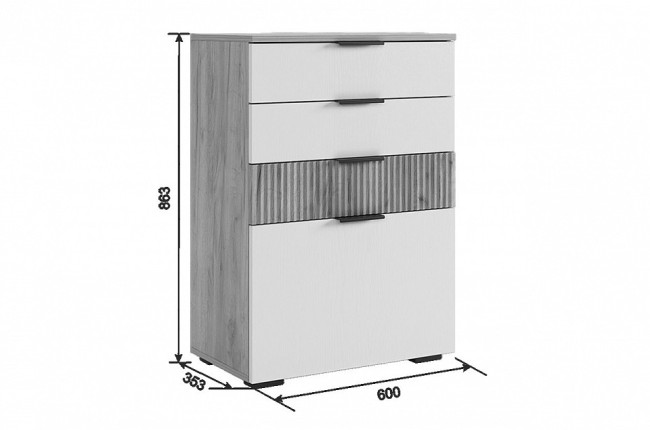 Комод Бери (дуб крафт золотой белое дерево 600x354x863) Комод Бери (дуб крафт золотой белое дерево 600x354x863)